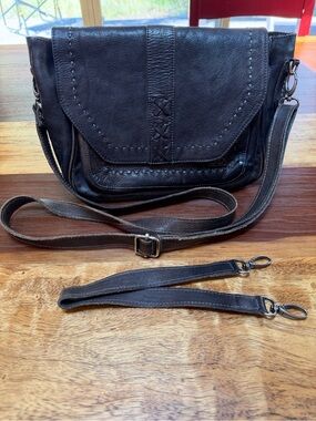 Bed Stu Halsey Black Rustic Crossbody Bag